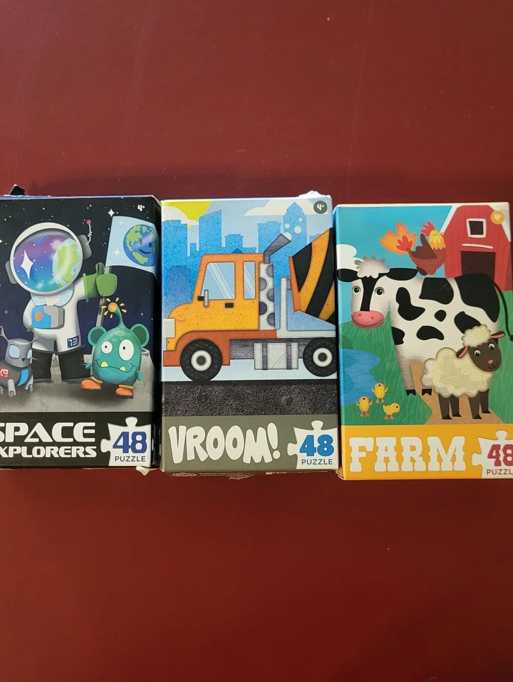 Master Kids Pieces Puzzle Farm Vroom Space Explorers Games Puzzles Lot Of 3